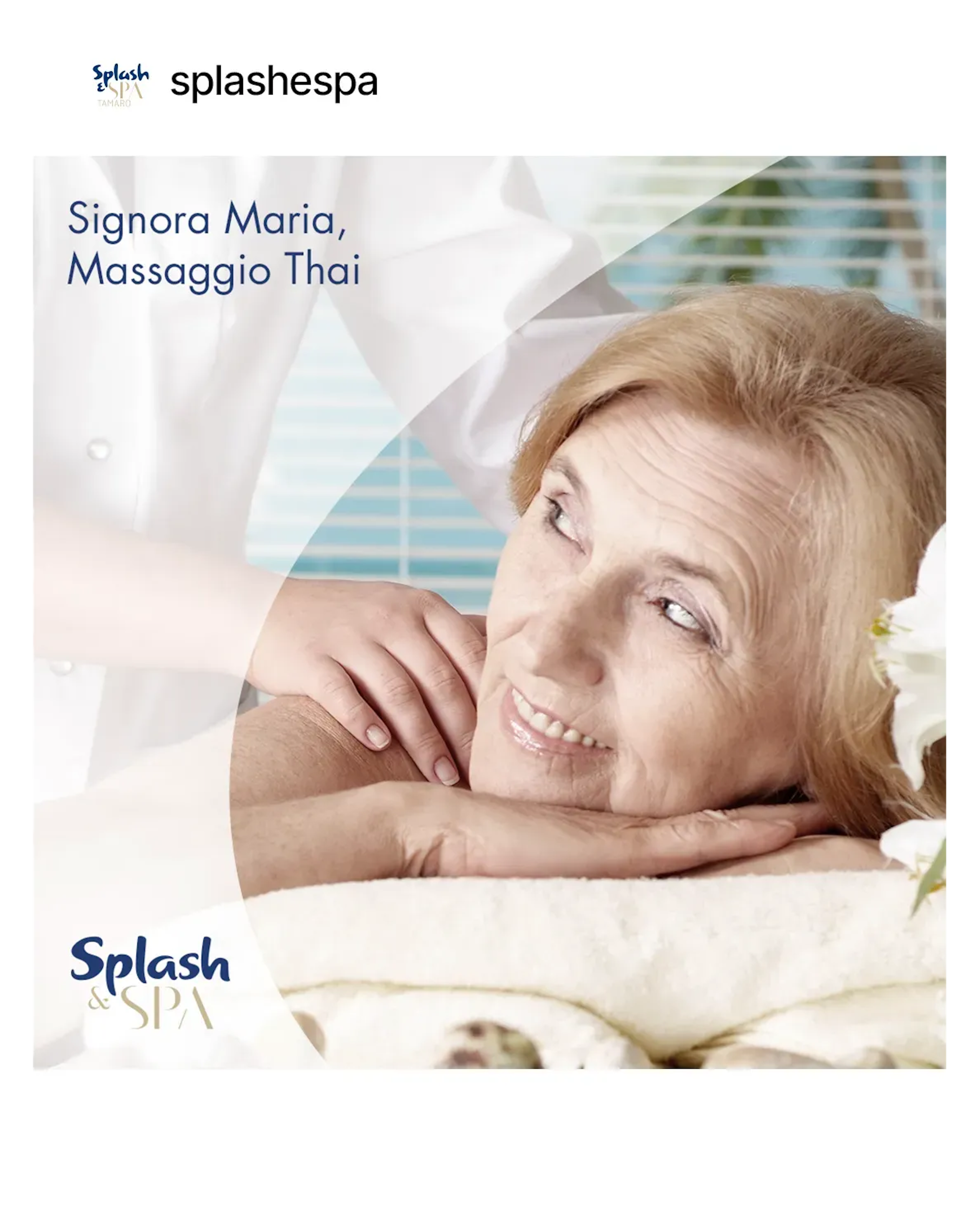 An elderly woman enjoys a relaxing Thai massage, smiling peacefully as she receives care, highlighting a serene spa experience.