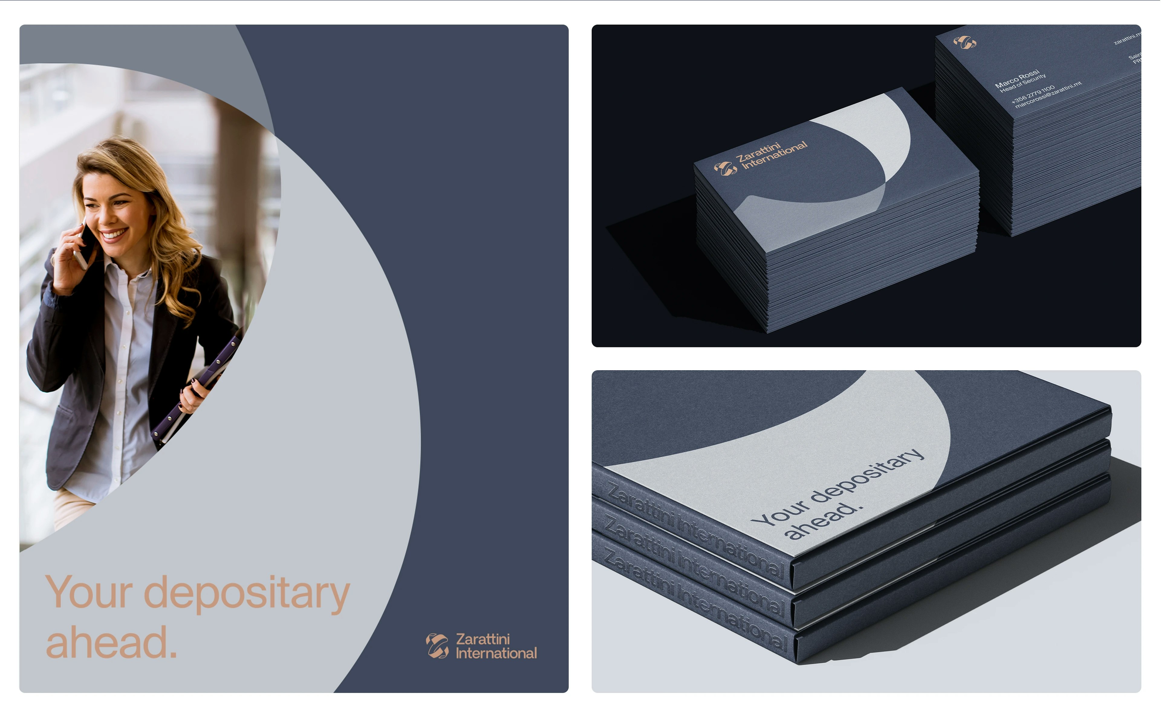 presentazione mockup, nuova identità Zarattini International 