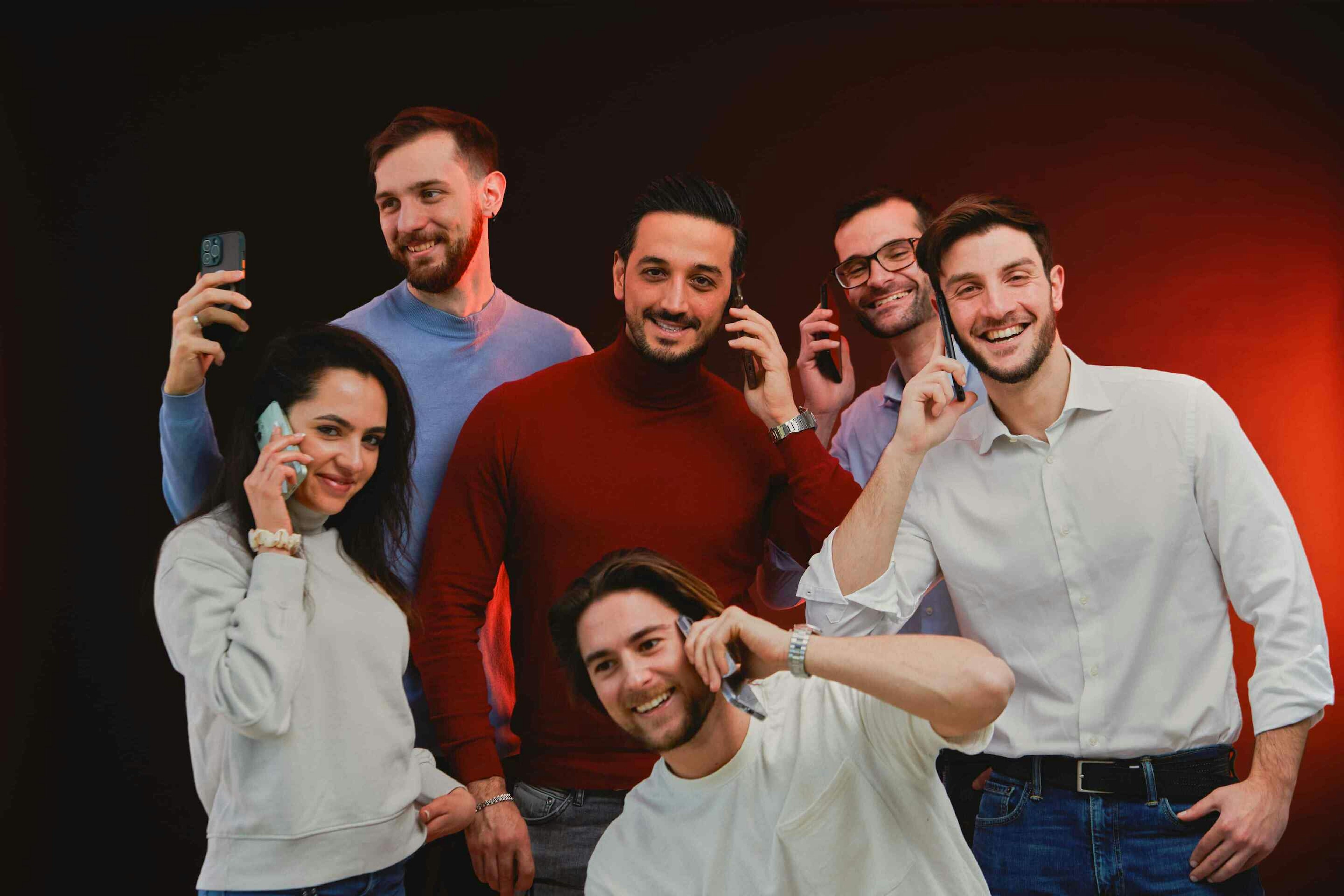 Say Social Agency Team al with mobilePhones