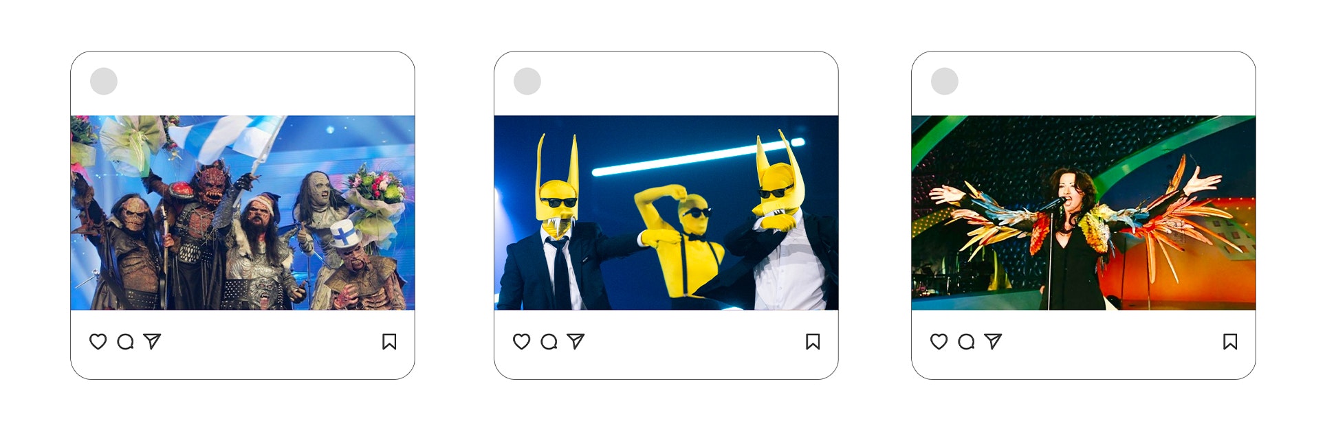 Mostri e maschere gialle, iconicità sul palco